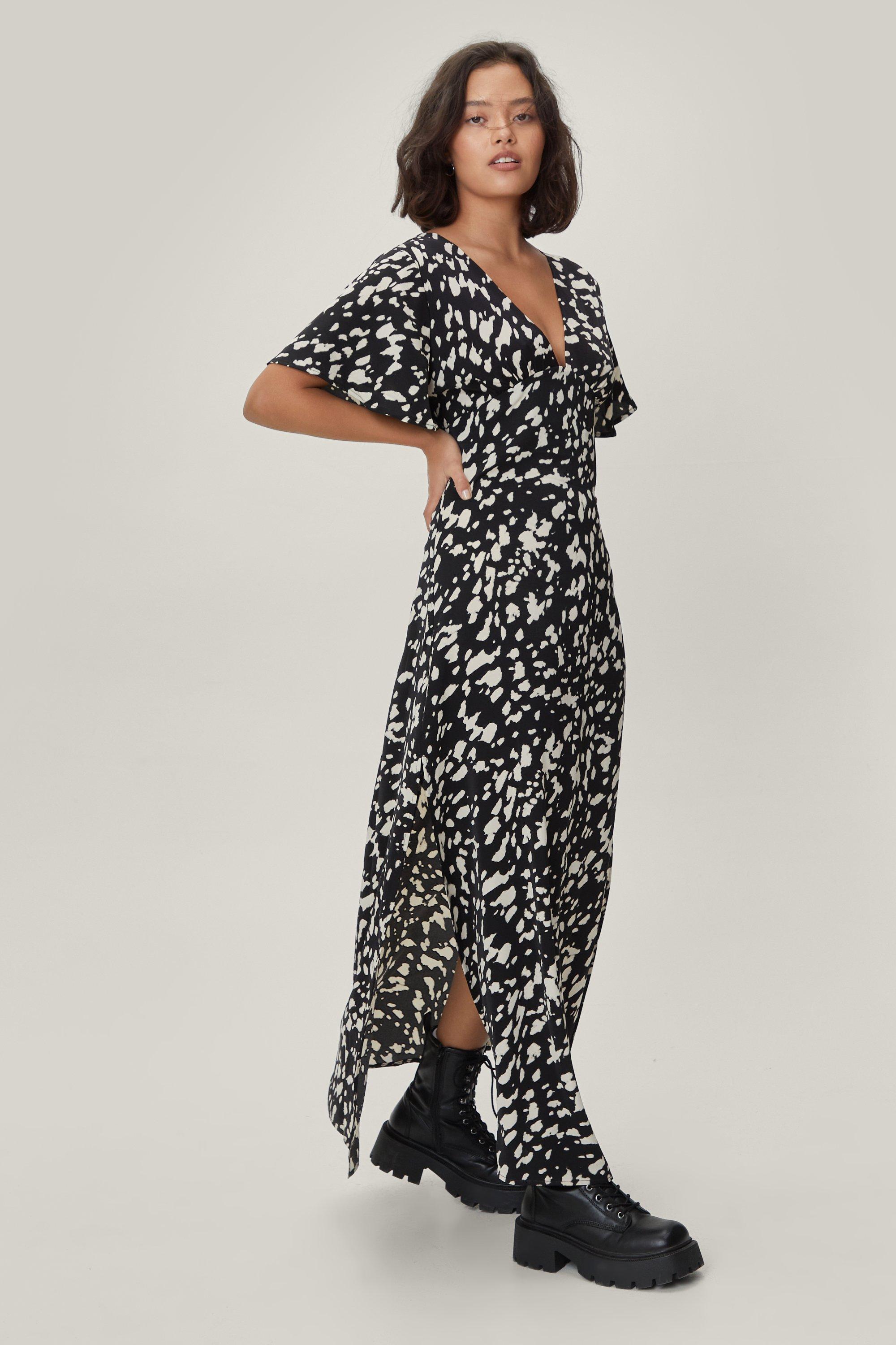 Petite Abstract Print Batwing Sleeve ...